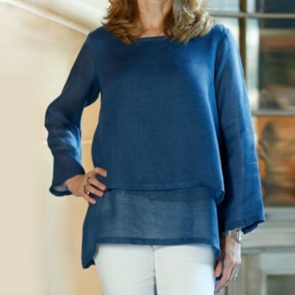 Crown Linen Designs Tops - Crown Linen Designs AUDREY Tiered Top